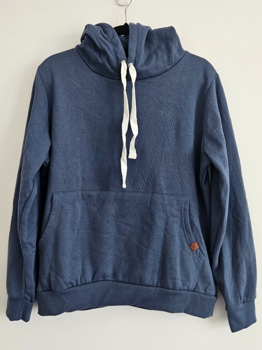 Doublju L Large Blue Hoodie Kangaroo Pocket